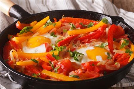 Piperrada: groente en paprika's