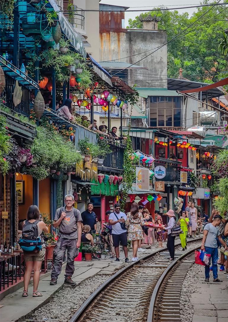 Street life in Hanoi Old Quarter, Vietnam