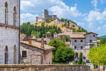 Uitzicht op Rocca Maggiore, Assisi