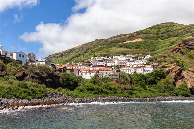 Uitzicht op Vila do Corvo, het eiland Corvo