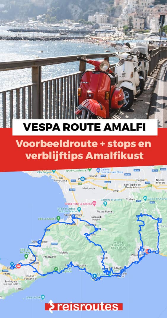 Pinterest Met de Vespa langs de Amalfikust: Vesparoute + kaartje