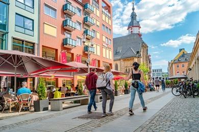 Stadswandeling door het centrum van Chemnitz